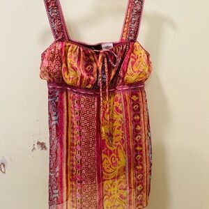 Jordache Juniors Size Medium Camisole Type Top Sparkly With Gold Metallic Thread